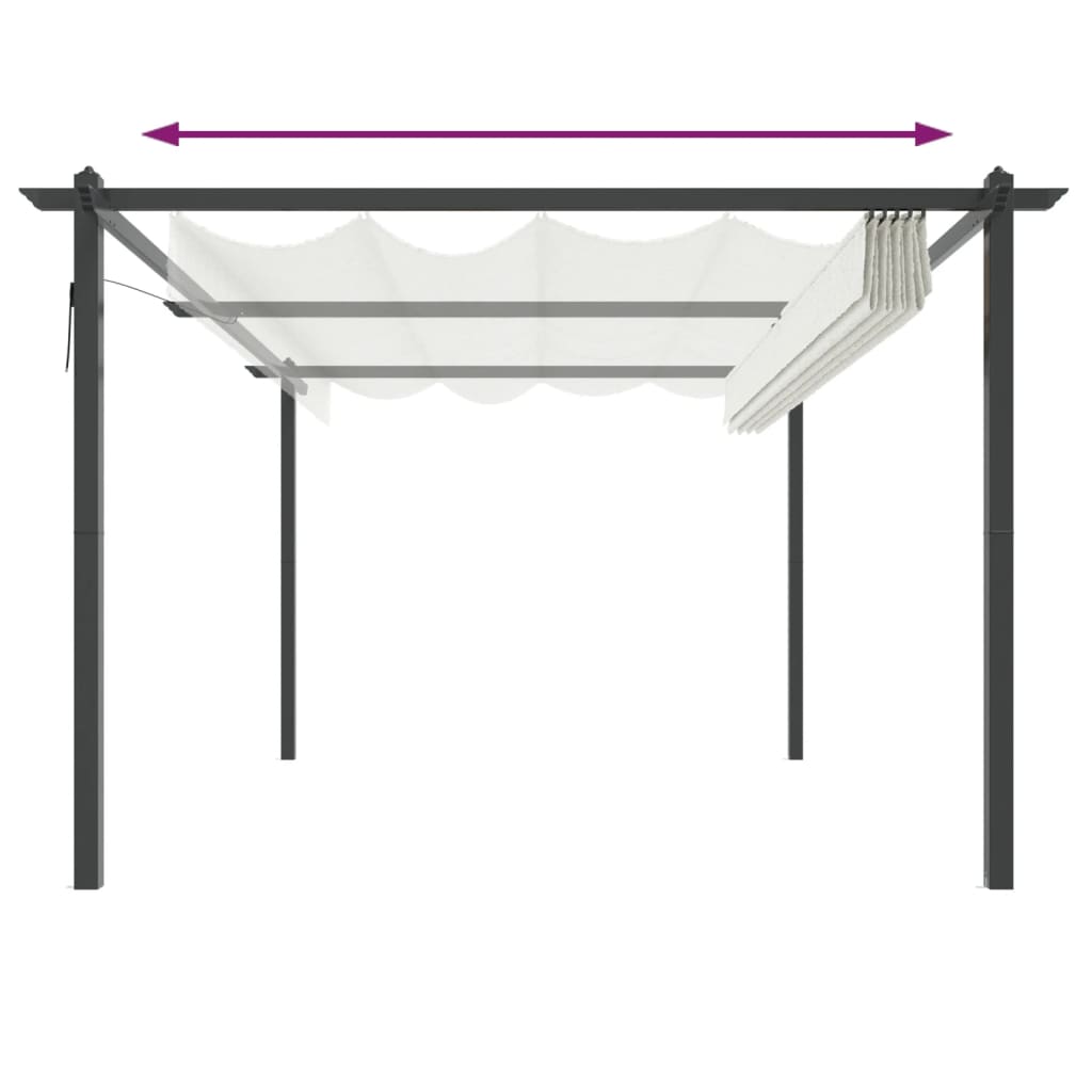 Pavillon avec toit extensible 4x3 m crème