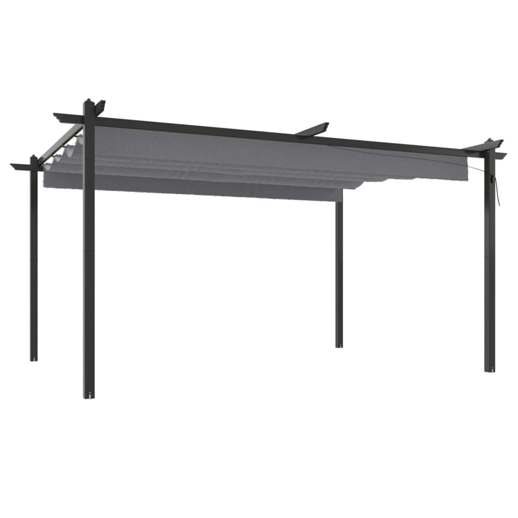Pavillon avec toit extensible 4x3 m anthracite
