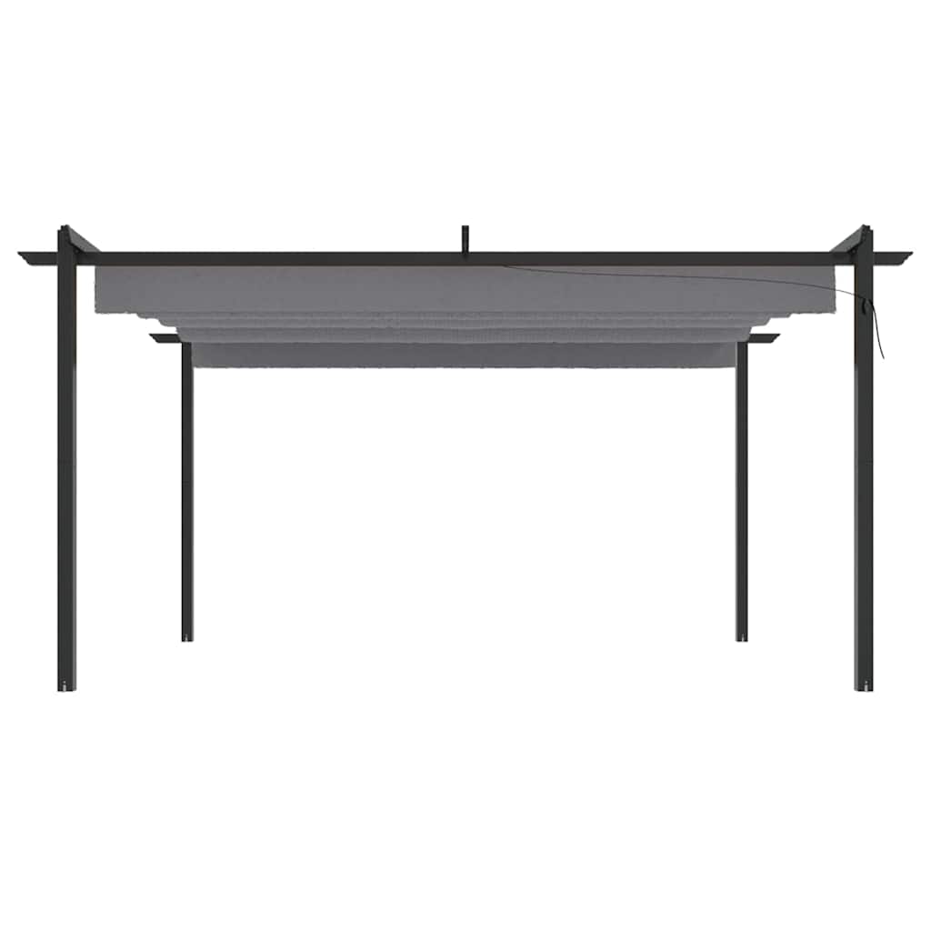 Pavillon mit Ausziehbarem Dach 4x3 m Anthrazit
