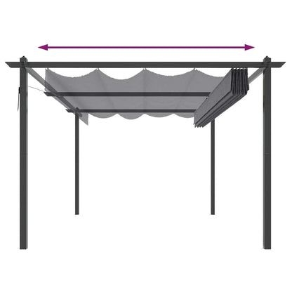 Pavillon mit Ausziehbarem Dach 4x3 m Anthrazit
