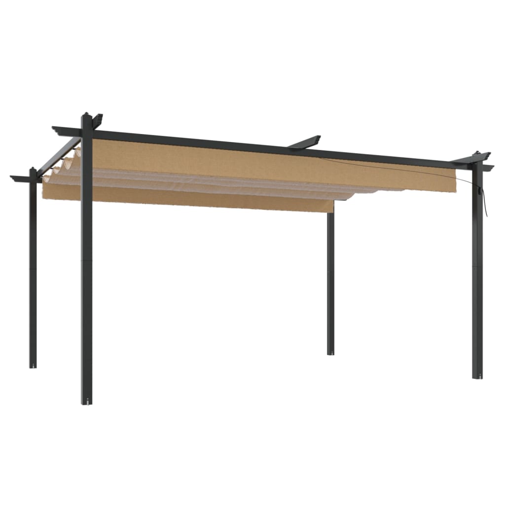 Pavillon avec toit extensible 4x3 m Taupe