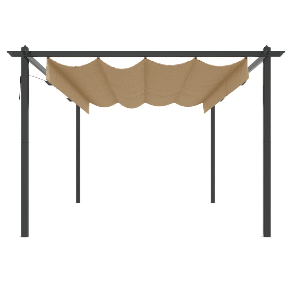 Pavillon avec toit extensible 4x3 m Taupe