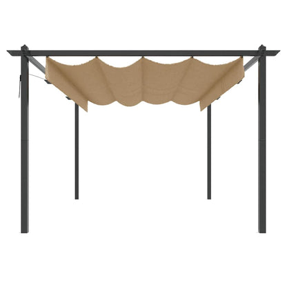 Pavillon mit Ausziehbarem Dach 4x3 m Taupe