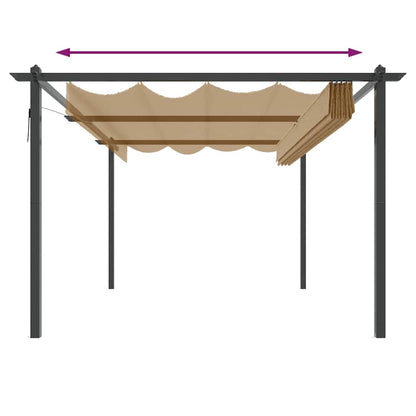 Pavillon mit Ausziehbarem Dach 4x3 m Taupe