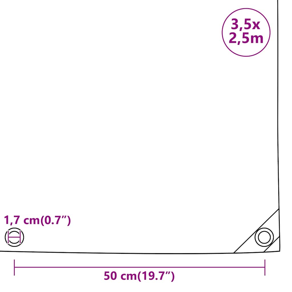 Abdeckplane 650 g/m² 3,5x2,5 m Schwarz