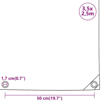 Abdeckplane 650 g/m² 3,5x2,5 m Schwarz
