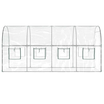 Gewächshaus Transparent 160x400x190 cm PVC & Stahl