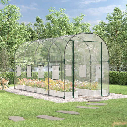 Gewächshaus Transparent 160x400x190 cm PVC & Stahl