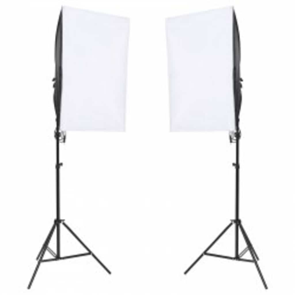 Fotostudio-Set mit Beleuchtung, Hintergrund und Reflektor