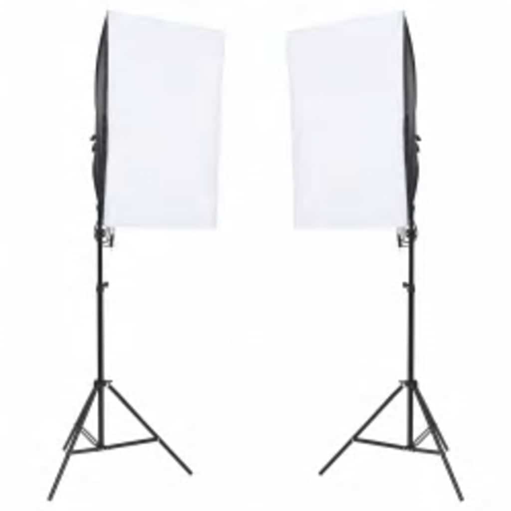 Fotostudio-Set mit Beleuchtung, Hintergrund und Reflektor