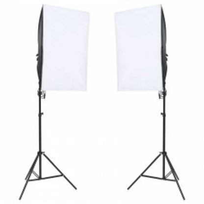 Fotostudio-Set mit Beleuchtung, Hintergrund und Reflektor