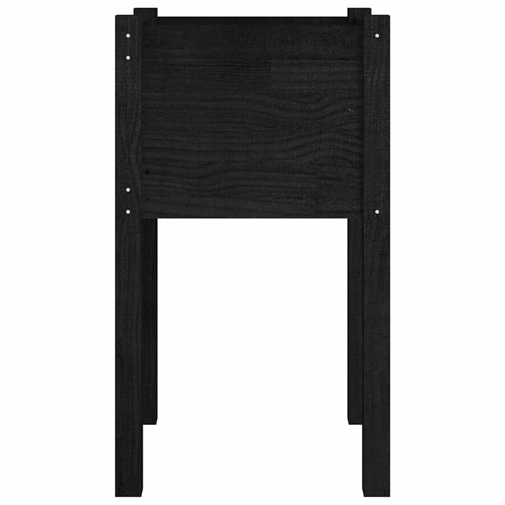 Pflanzkübel Schwarz 40x40x70 cm Massivholz Kiefer
