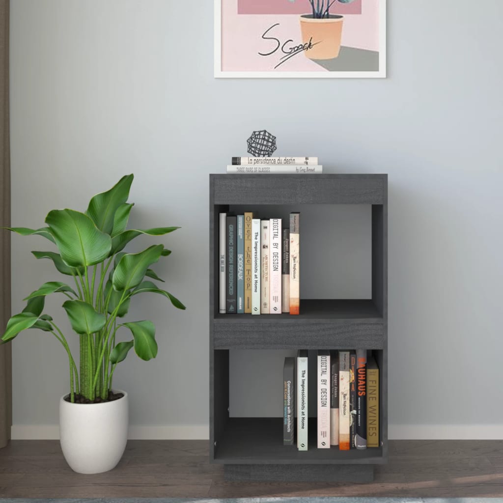 Bookcase Grey 40x35x71 cm Solid Pine