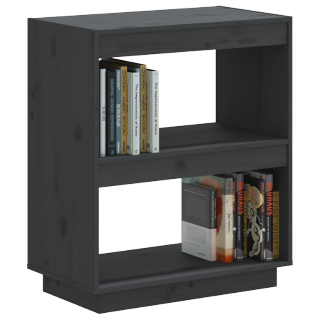 Bookcase Grey 60x35x71 cm Solid Pine