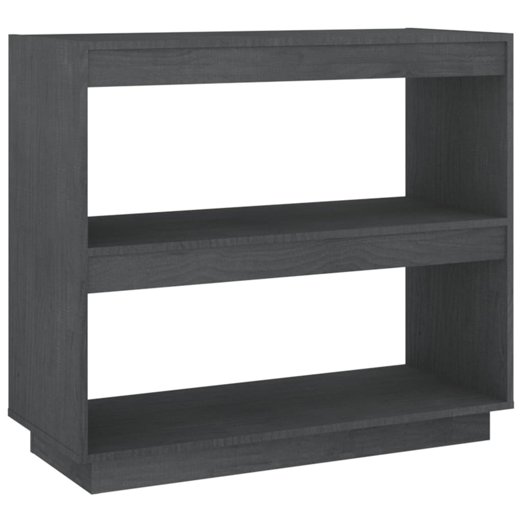 Bookcase Grey 80x35x71 cm Solid Pine