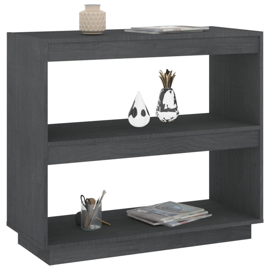 Bookcase Grey 80x35x71 cm Solid Pine