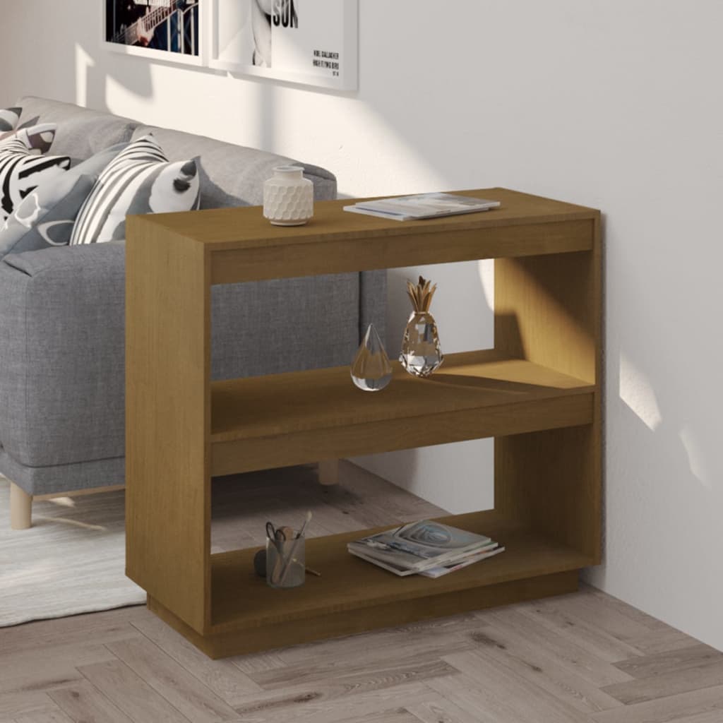 Bookshelf Honey Brown 80x35x71 cm Solid Pine Wood