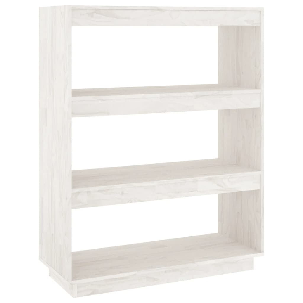 Bookcase/Room Divider White 80x35x103 cm Solid Pine