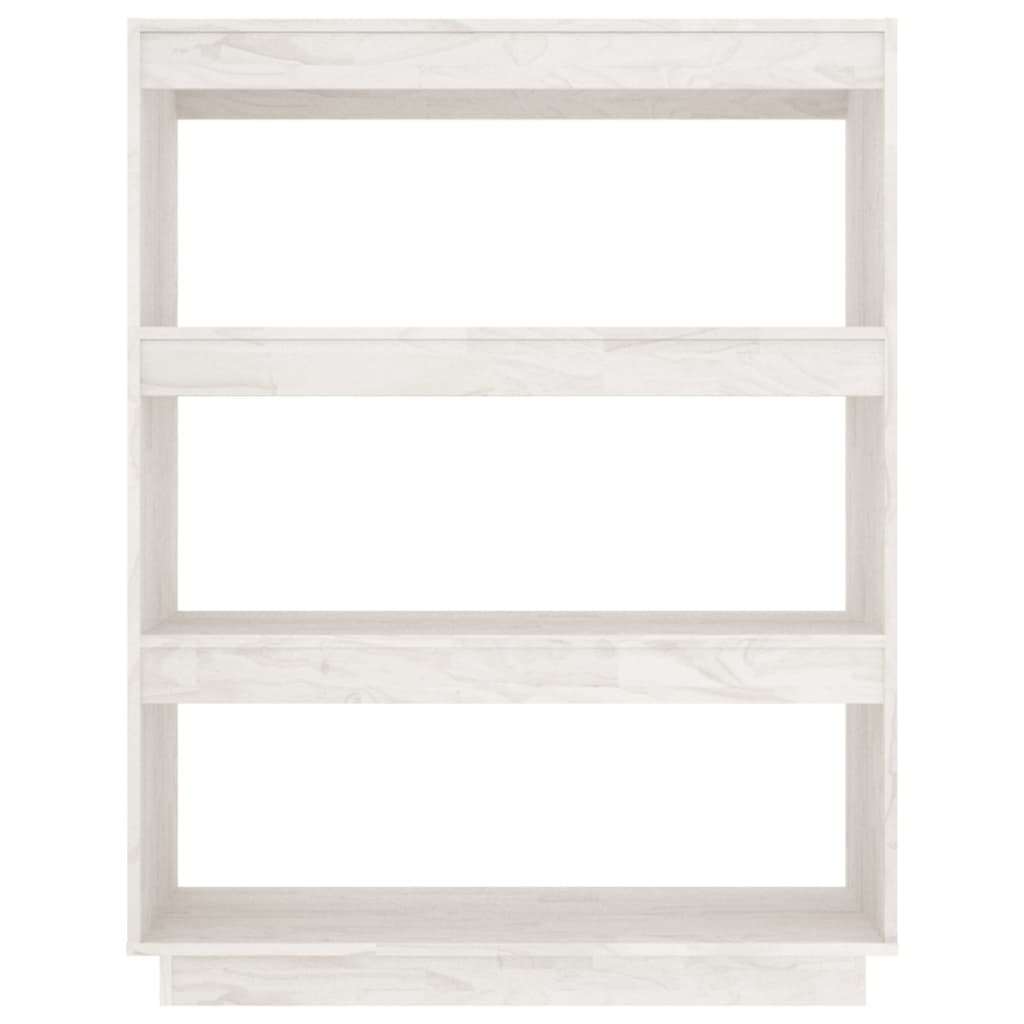 Bookcase/Room Divider White 80x35x103 cm Solid Pine