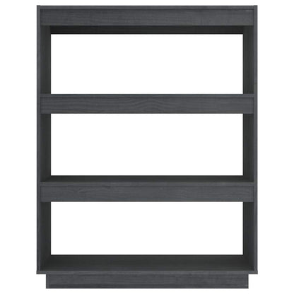 Bücherregal/Raumteiler Grau 80x35x103 cm Massivholz Kiefer