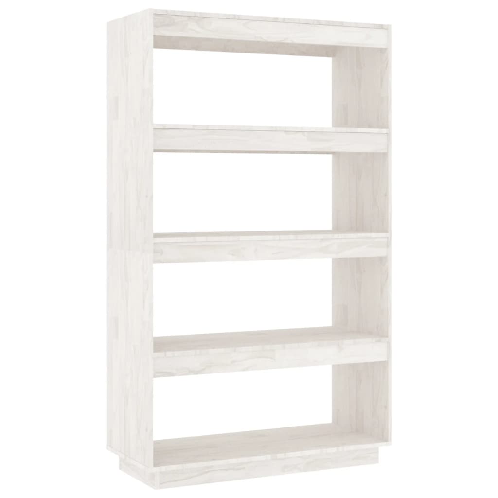 Bookcase/Room Divider White 80x35x135 cm Solid Pine