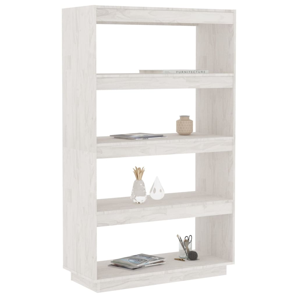 Bookcase/Room Divider White 80x35x135 cm Solid Pine