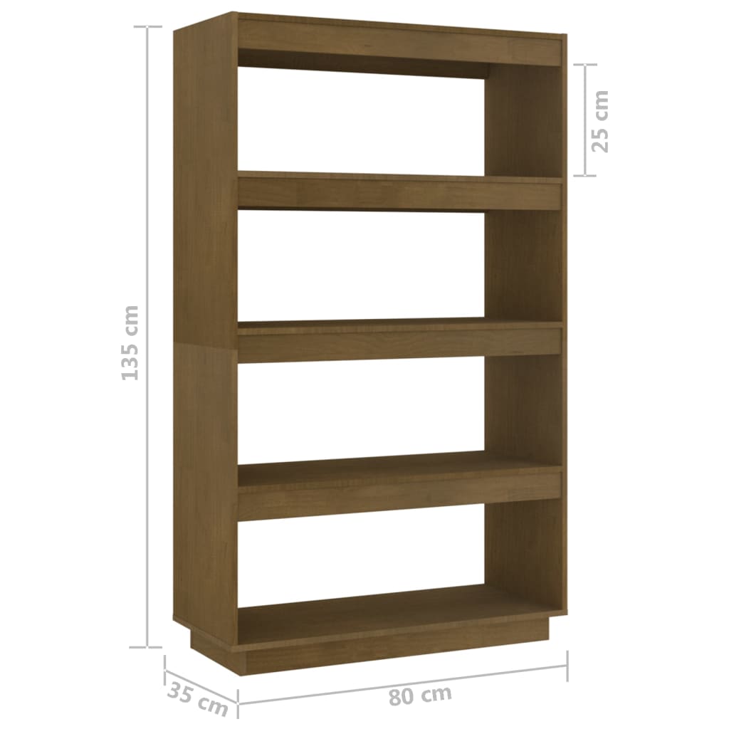 Bookshelf/Room Divider Honey Brown 80x35x135 Solid Pine
