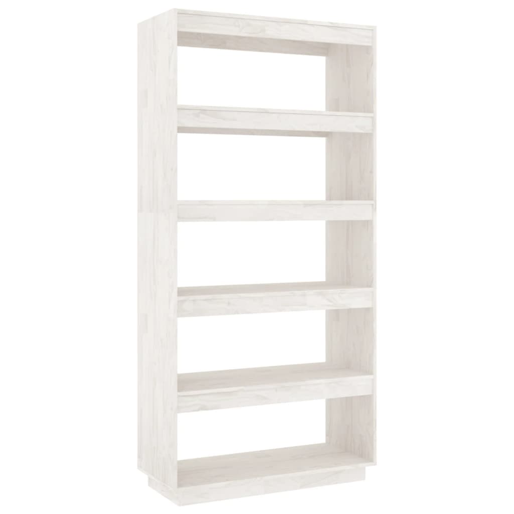 Bookcase/Room Divider White 80x35x167 cm Solid Pine