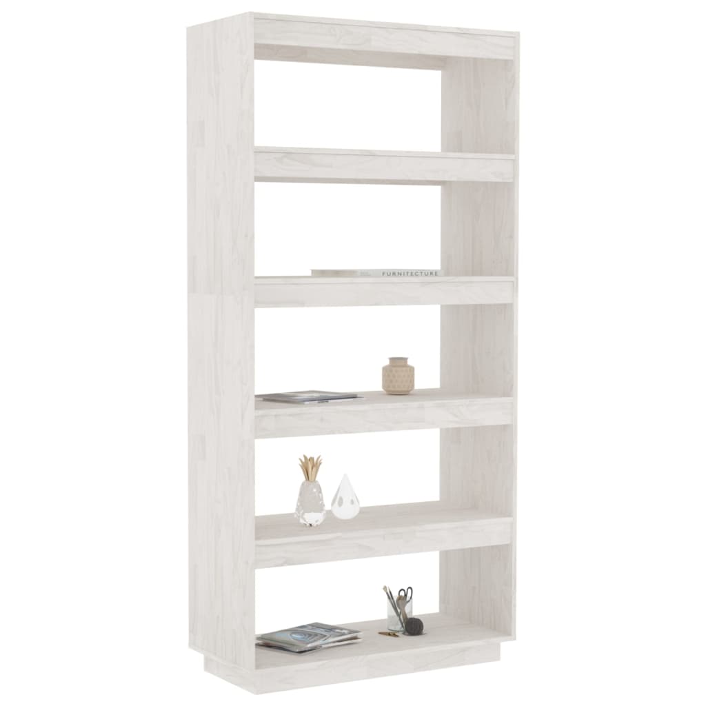 Bookcase/Room Divider White 80x35x167 cm Solid Pine