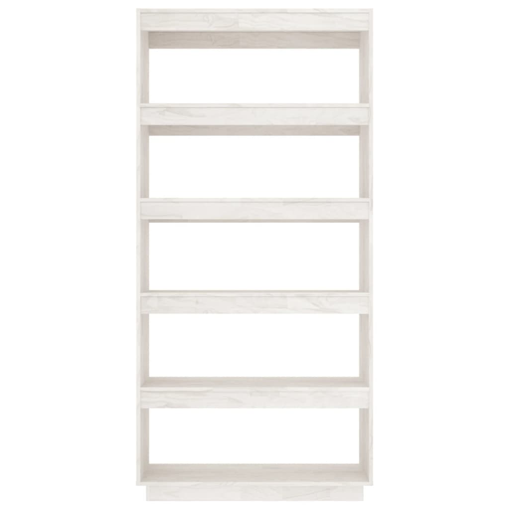 Bookcase/Room Divider White 80x35x167 cm Solid Pine
