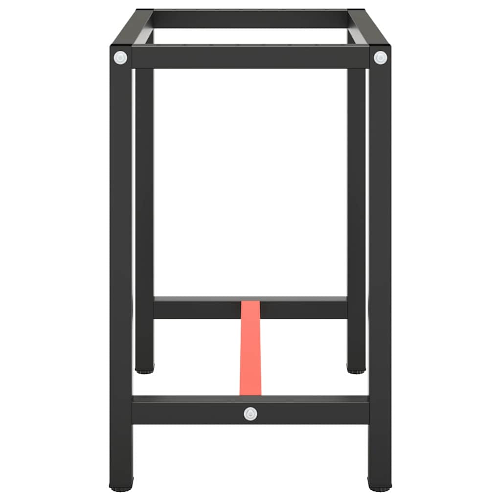 Werkbankgestell Mattschwarz und Mattrot 70x50x79 cm Metall