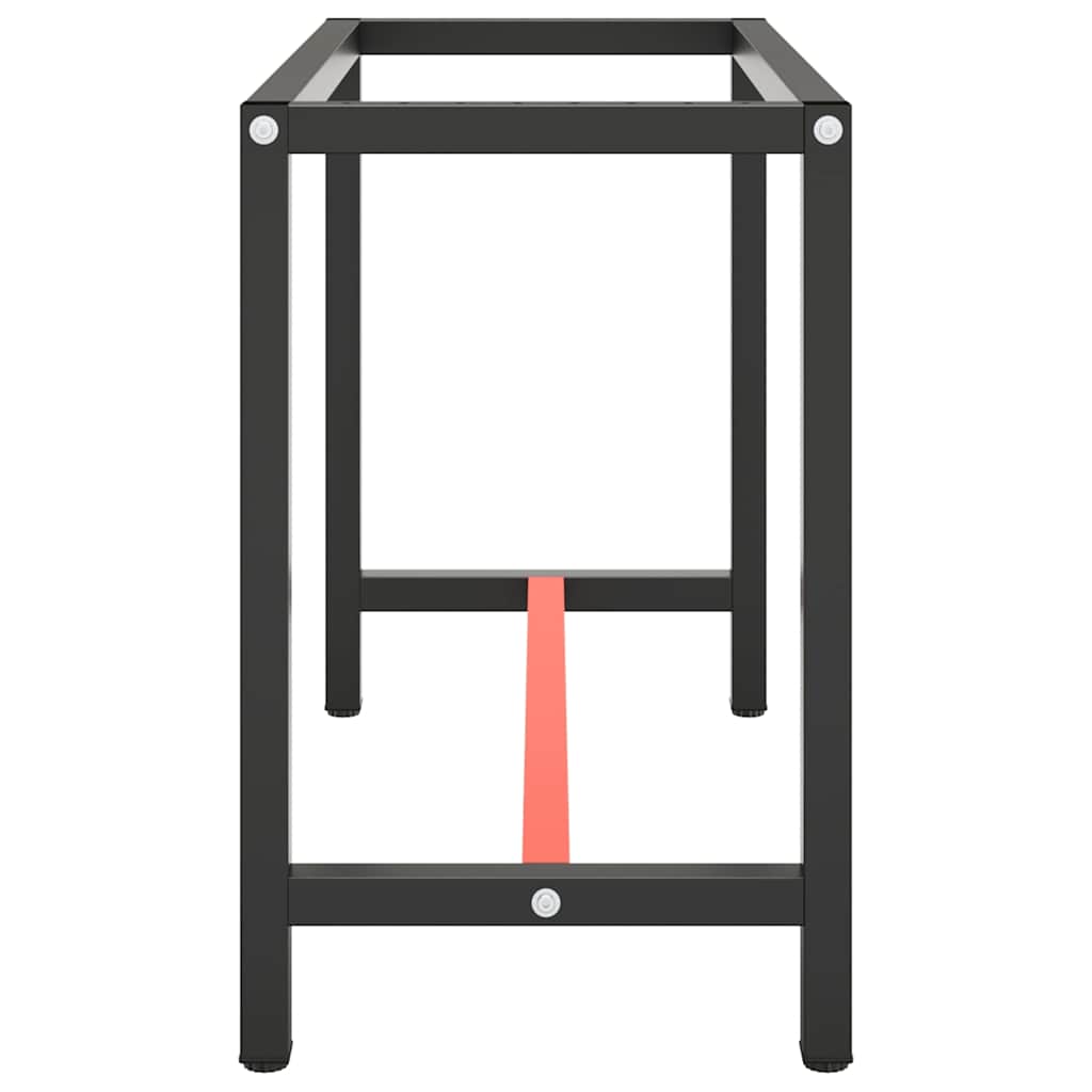Werkbankgestell Mattschwarz und Mattrot 110x50x79 cm Metall
