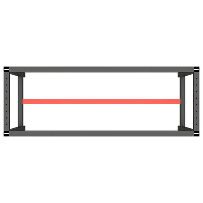 Werkbankgestell Mattschwarz und Mattrot 140x50x79 cm Metall