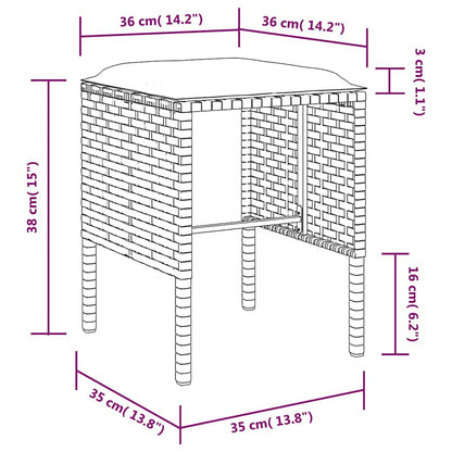 5-tlg. Sofagarnitur in L-Form mit Kissen Poly Rattan Grau