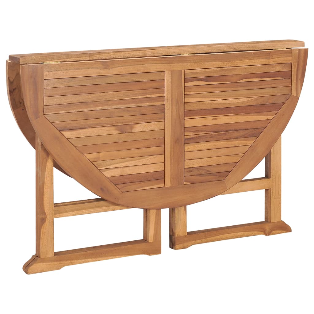 Garten-Esstisch Klappbar Ø110x75 cm Massivholz Teak