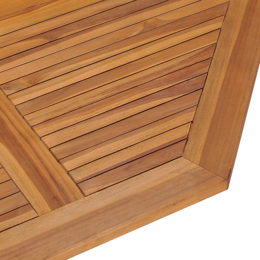 Table à manger de jardin pliable 110x110x75 cm en bois de teck massif