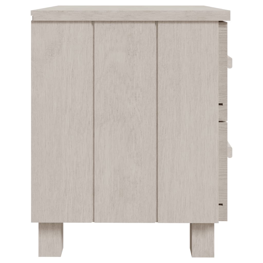 Tables de chevet HAMAR, lot de 2, blanc, 40 x 35 x 44,5 cm, bois massif