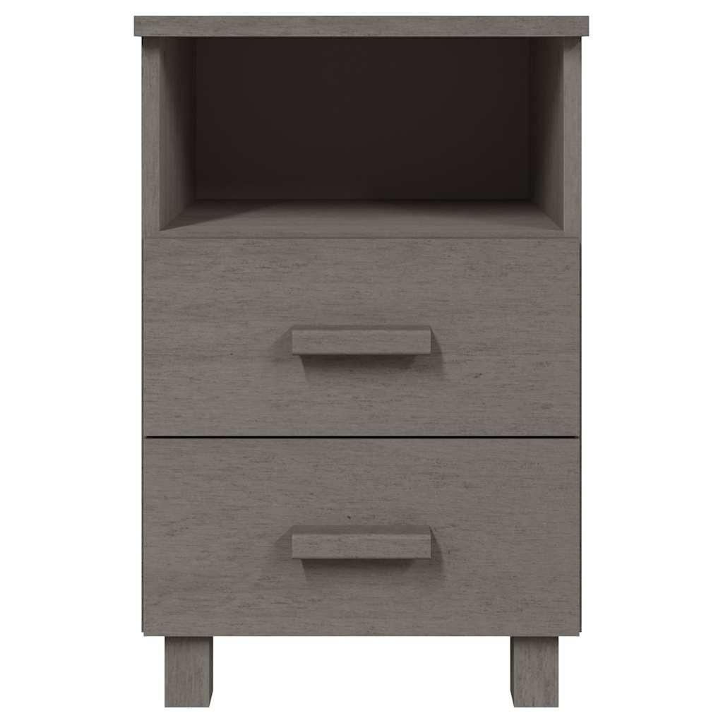 Nachttisch HAMAR Hellgrau 40x35x62 cm Massivholz Kiefer