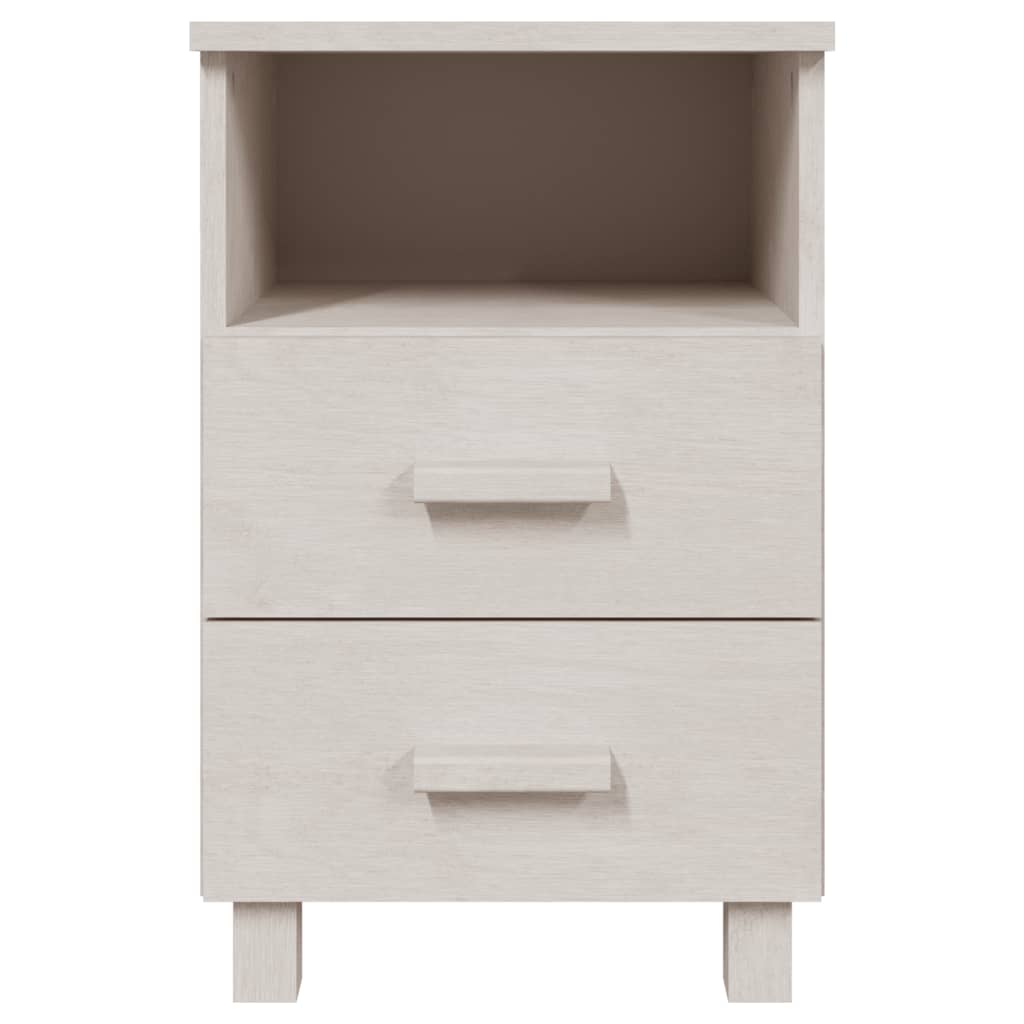 Bedside tables HAMAR 2 pcs. White 40x35x62 cm solid wood