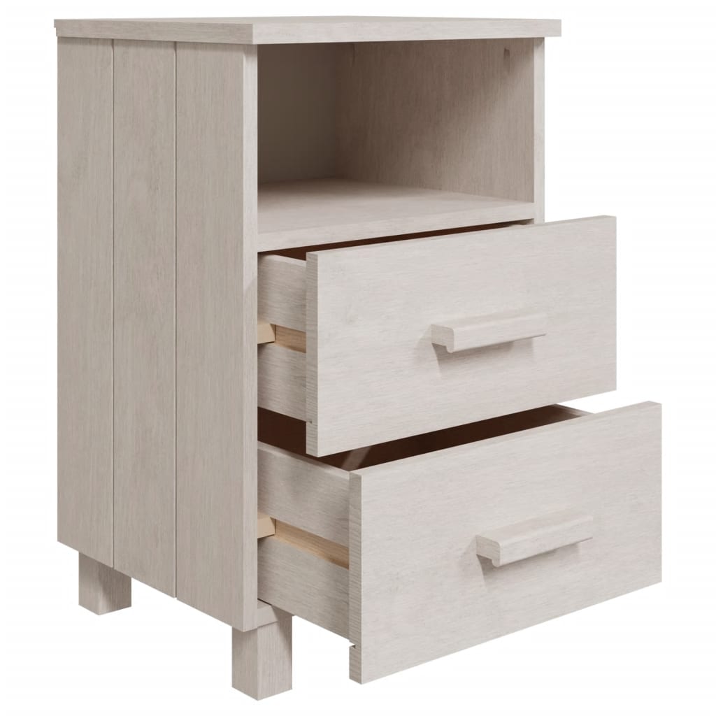 Bedside tables HAMAR 2 pcs. White 40x35x62 cm solid wood