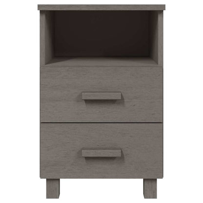 Nachttische HAMAR 2 Stk. Hellgrau 40x35x62 cm Massivholz
