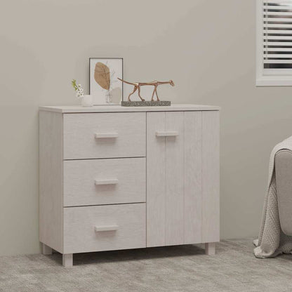 Sideboard HAMAR Weiß 90x40x80 cm Massivholz Kiefer
