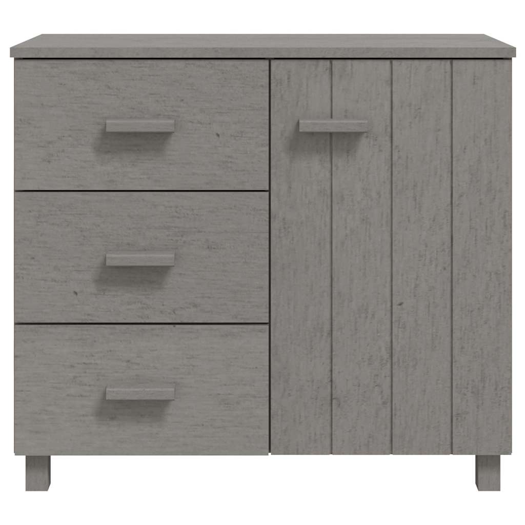 Sideboard HAMAR Hellgrau 90x40x80 cm Massivholz Kiefer