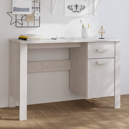 Bureau HAMAR Blanc 113x50x75 cm pin massif
