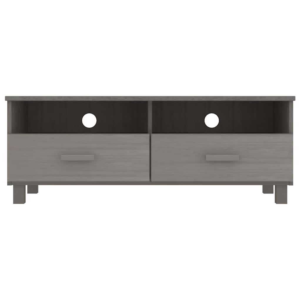 TV-Schrank HAMAR Hellgrau 106x40x40 cm Massivholz Kiefer