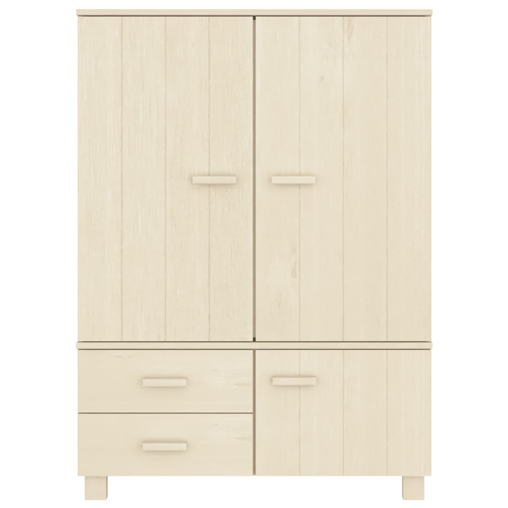 Kleiderschrank HAMAR Honigbraun 99x45x137 cm Massivholz Kiefer