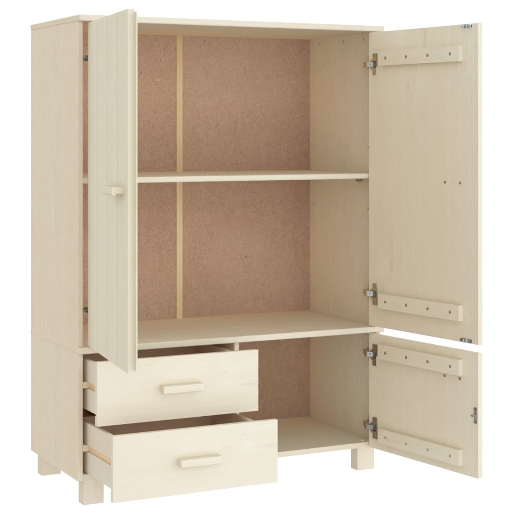 Kleiderschrank HAMAR Honigbraun 99x45x137 cm Massivholz Kiefer