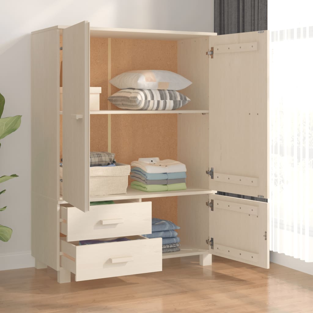Kleiderschrank HAMAR Honigbraun 99x45x137 cm Massivholz Kiefer