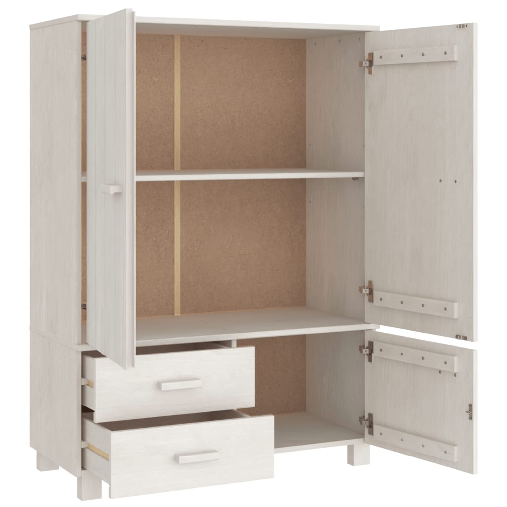 Armoire HAMAR Blanc 99x45x137 cm pin massif