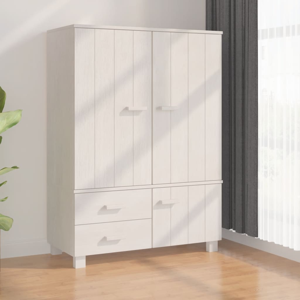 Armoire HAMAR Blanc 99x45x137 cm pin massif